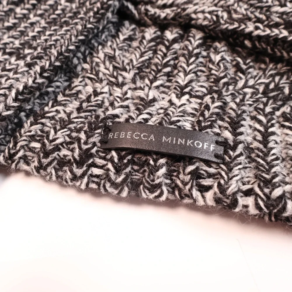 NEW Rebecca Minkoff Beanie and Arm Warmer Set Knit Pom‎ Black One Size